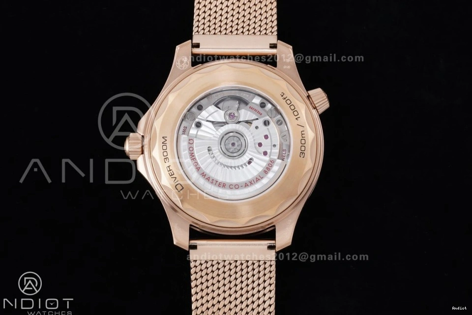 Best VSF Seamaster Mesh Dial Black A8806 Diver Bracelet 300M on Edition Gold Rose 1:1 1230